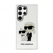 Karl Lagerfeld IML Glitter Karl and Choupette NFT Case - дизайнерски силиконов кейс за Samsung Galaxy S23 Ultra (прозрачен) 1