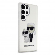 Karl Lagerfeld IML Glitter Karl and Choupette NFT Case - дизайнерски силиконов кейс за Samsung Galaxy S23 Ultra (прозрачен) 2