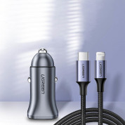 Ugreen Fast Car Charger USB-C & USB-A 30W PD PPS - зарядно за кола с USB-A и USB-C изходи с технология за бързо зареждане (сив) 12