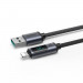 Joyroom USB-A to Lightning Cable with LED Display - USB-A към Lightning кабел с LED дисплей за Apple устройства с Lightning порт (120 см) (черен) 5