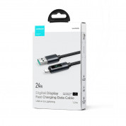 Joyroom USB-A to Lightning Cable with LED Display - USB-A към Lightning кабел с LED дисплей за Apple устройства с Lightning порт (120 см) (черен) 5