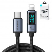 Joyroom USB-C to Lightning Cable with LED Display 20W - USB-C към Lightning кабел за Apple устройства с Lightning порт (120 см) (черен) 5