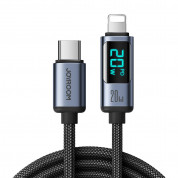 Joyroom USB-C to Lightning Cable with LED Display, 20W, 120 cm (black) 