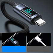 Joyroom USB-A to USB-C Cable with LED Display 66W - здрав кабел с въжена оплетка с бързо зареждане за устройства с USB-C порт (120 см) (черен) 7
