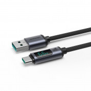Joyroom USB-A to USB-C Cable with LED Display 66W - здрав кабел с въжена оплетка с бързо зареждане за устройства с USB-C порт (120 см) (черен) 1