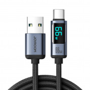 Joyroom USB-A to USB-C Cable with LED Display 66W (120 cm) (black)