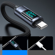 Joyroom USB-C to USB-C Cable with LED Display 100W - здрав кабел с въжена оплетка с бързо зареждане за устройства с USB-C порт (120 см) (черен) 9