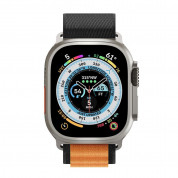 Next One Adventure Loop - текстилна каишка за Apple Watch 42мм, 44мм, 45мм, Ultra 49мм (черен-оранжев)