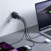 Joyroom GaN Ultra Fast Charger Kit 67W - захранване за ел. мрежа за лаптопи, смартфони и таблети с 2xUSB-A и 2xUSB-C изходи с технология за бързо зареждане и USB-C кабел (черен) 8