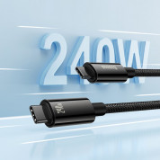 Baseus Tungsten Gold USB-C to USB-C Cable 240W (CAWJ040201) - кабел с бързо зареждане за устройства с USB-C порт (300 см) (черен)  6