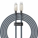 Baseus Aramid Fiber Braiding USB-C to Lightning Cable PD 20W (P10355803221-01) - изключително здрав USB-C към Lightning кабел за Apple устройства с Lightning порт (200 см) (син) 1