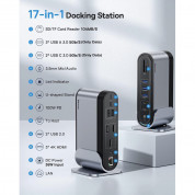 Baseus UnionJoy Docking Station 17-in-1 USB-C Hub - мултифункционален хъб за свързване на допълнителна периферия за Macbook и USB-C устройства (тъмносив) 2