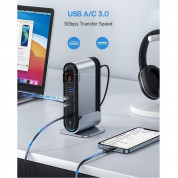Baseus UnionJoy Docking Station 17-in-1 USB-C Hub - мултифункционален хъб за свързване на допълнителна периферия за Macbook и USB-C устройства (тъмносив) 3