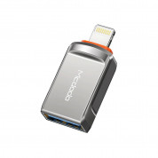 Mcdodo OT-8600 Lightning to USB-A Adapter - адаптер от Lightning мъжко към USB-A женско за Apple устройства с Lightning порт (сребрист)