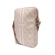 Guess PU 4G Printed Stripes Tablet Bag 10 - дизайнерска чанта с презрамка за таблети до 10 инча (розов) 1