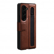 Nillkin Aoge Leather Flip Case - кожен калъф за Samsung Galaxy Z Fold5 (кафяв) 3