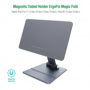 4smarts ErgoFix Magnetic Aluminum Desktop Stand - магнитна алуминиева поставка за iPad Pro 11 M1 (2021), iPad Pro 11 (2020), iPad Pro 11 (2018), iPad Air 5 (2022), iPad Air 4 (2020) (сив)