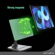 4smarts ErgoFix Magnetic Aluminum Desktop Stand - магнитна алуминиева поставка за iPad Pro 11 M1 (2021), iPad Pro 11 (2020), iPad Pro 11 (2018), iPad Air 5 (2022), iPad Air 4 (2020) (сив) 2