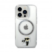 Karl Lagerfeld IML Karl and Choupette NFT MagSafe Case - хибриден удароустойчив кейс с MagSafe за iPhone 14 Pro (прозрачен) 1