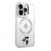 Karl Lagerfeld IML Karl and Choupette NFT MagSafe Case - хибриден удароустойчив кейс с MagSafe за iPhone 14 Pro Max (прозрачен) 2