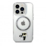 Karl Lagerfeld IML Karl and Choupette NFT MagSafe Case - хибриден удароустойчив кейс с MagSafe за iPhone 14 Pro Max (прозрачен) 1