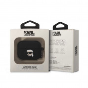 Karl Lagerfeld AirPods Pro 3D Logo NFT Karl Head Silicone Case - силиконов калъф с карабинер за Apple AirPods Pro (черен) 2