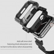 Nillkin DynaGuard Watch Strap and Case - удароустойчив алуминиев кейс от най-висок клас с вградена каишка за Apple Watch 45мм (сив) 1