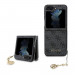 Guess 4G Charms Collection Hard Case - дизайнерски кожен кейс за Samsung Galaxy Z Flip5 (черен) 1