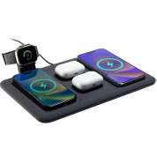 Mophie 4-in-1 Wireless Charging Mat - четворна поставка (пад) за безжично зареждане на мобилни устройства, Apple Airpods и Apple Watch (черен) 2