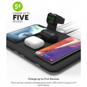 Mophie 4-in-1 Wireless Charging Mat - четворна поставка (пад) за безжично зареждане на мобилни устройства, Apple Airpods и Apple Watch (черен) 3