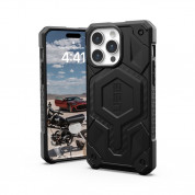 Urban Armor Gear Monarch Pro MagSafe Case - удароустойчив хибриден кейс с MagSafe за iPhone 15 Pro Max (черен-карбон)