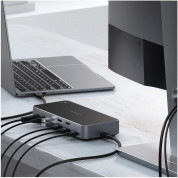 Satechi Triple 4K Display USB-C Docking Station - мултифункционална док станция за свързване на допълнителна периферия за компютри с USB-C порт (черен) 7