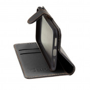 Tactical Field Notes Leather Flip Case - кожен калъф, тип портфейл с поставка и отделение за кр. карти за iPhone 15 (черен) 1