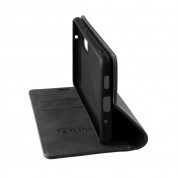 Tactical Xproof Flip Case - кожен калъф с поставка и отделение за кр. карти за iPhone 15 Pro (черен) 1