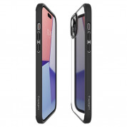 Spigen Crystal Hybrid Case - хибриден кейс с висока степен на защита за iPhone 15 Plus (черен-прозрачен) 8
