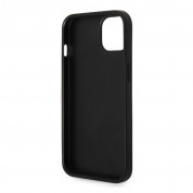 Guess PU 4G Metal Logo Leather Hard Case - дизайнерски кожен кейс за iPhone 15 Plus (сив) 4