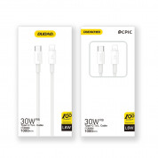 Dudao Fast Charging USB-C to Lightning Cable PD 30W - USB-C към Lightning кабел за Apple устройства с Lightning порт (100 см) (бял)  6
