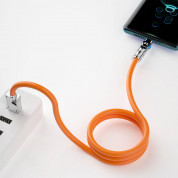 Dudao Angled USB-A to USB-C Cable 120W - здрав кабел с бързо зареждане за устройства с USB-C порт (100 см) (оранжев) 1