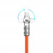 Dudao Angled Fast Charging USB-A to Lightning Cable PD 30W - USB-A към Lightning кабел за Apple устройства с Lightning порт (100 см) (оранжев)  4