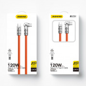 Dudao Angled USB-C to USB-C Cable 120W - здрав кабел с бързо зареждане за устройства с USB-C порт (100 см) (оранжев) 5