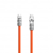 Dudao Angled USB-C to USB-C Cable 120W - здрав кабел с бързо зареждане за устройства с USB-C порт (100 см) (оранжев)