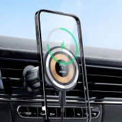 Dudao F12MAX MagSafe Air Vent Car Mount 15W - магнитна поставка за радиатора на кола с безжично зареждане за iPhone с MagSafe (черен) 7
