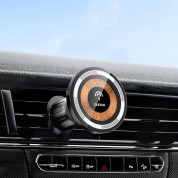 Dudao F12MAX MagSafe Air Vent Car Mount 15W - магнитна поставка за радиатора на кола с безжично зареждане за iPhone с MagSafe (черен) 5
