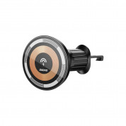 Dudao F12MAX MagSafe Air Vent Car Mount 15W - магнитна поставка за радиатора на кола с безжично зареждане за iPhone с MagSafe (черен)