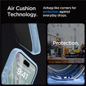 Spigen Crystal Hybrid Case - хибриден кейс с висока степен на защита за iPhone 15 Pro Max (син)	 11