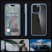 Spigen Crystal Hybrid Case - хибриден кейс с висока степен на защита за iPhone 15 Pro Max (син)	 14