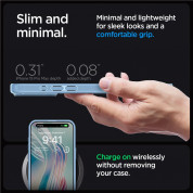 Spigen Crystal Hybrid Case - хибриден кейс с висока степен на защита за iPhone 15 Pro Max (син)	 13
