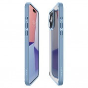Spigen Crystal Hybrid Case - хибриден кейс с висока степен на защита за iPhone 15 Pro Max (син)	 8