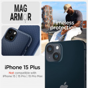 Spigen Mag Armor MagSafe Case - силиконов (TPU) калъф с висока степен на защита с MagSafe за iPhone 15 Plus (син) 8