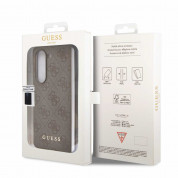 Guess 4G Charms Collection Hard Case - дизайнерски кожен кейс за Samsung Galaxy Z Fold5 (кафяв) 2